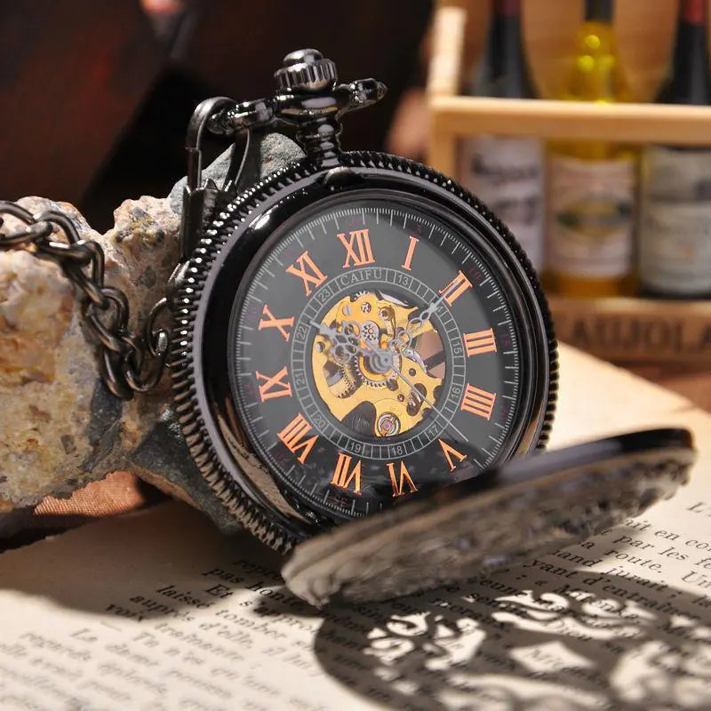 Classic Hollow Mechanical Pocket Watch (Vintage Style)