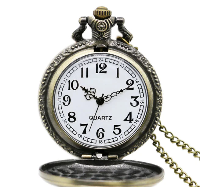 Quartz Pocket Watch in Antique Bronze Color