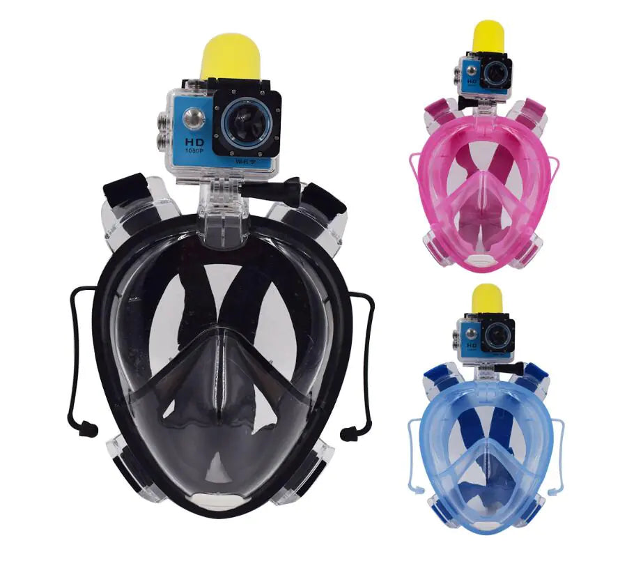Dry Snorkel Mask with Nose Breathing System