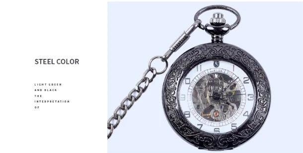 Vintage Mechanical Pocket Watch with Skeleton Design