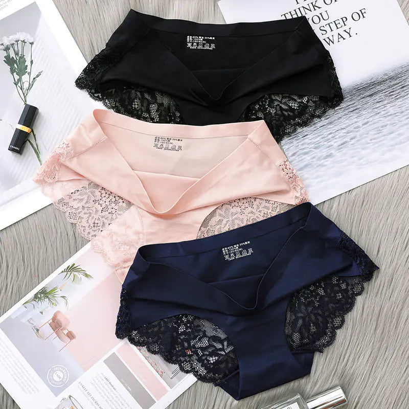 Sexy Ice Nylon Women's Lace Thong Panties