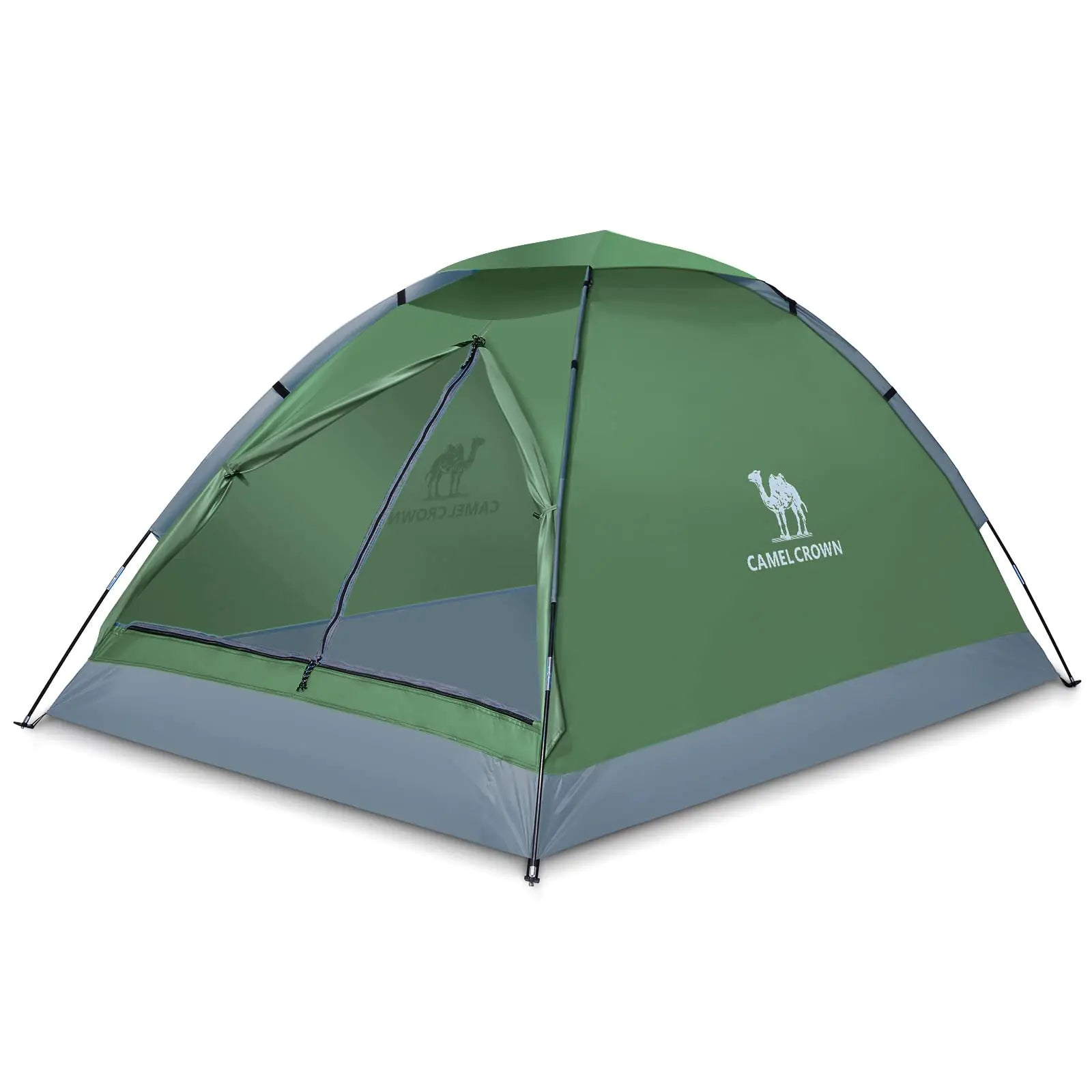 CAMEL 2 Person Camping Dome Tent WaterproofSpacious Lightweight Portable Backpacking Tent for Outdoor Camping/Hiking (Army Green)