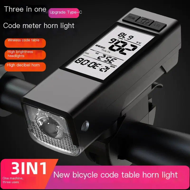 Bicycle Front Light with High Decibel Horn for Outdoors