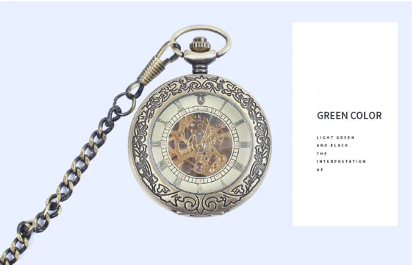 Vintage Mechanical Pocket Watch with Skeleton Design
