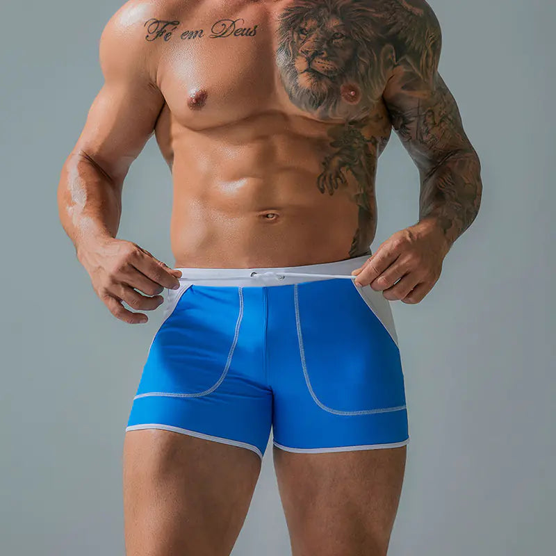 Men's Stylish Quick-Dry Nylon Swimming Shorts with Pockets