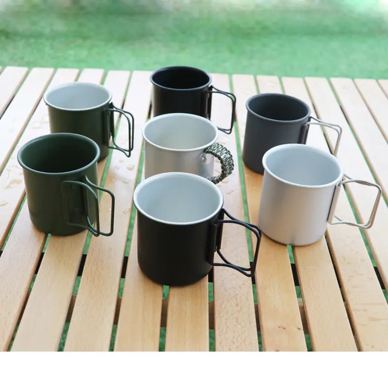 300ml Portable Folding Aluminum Camping Cup