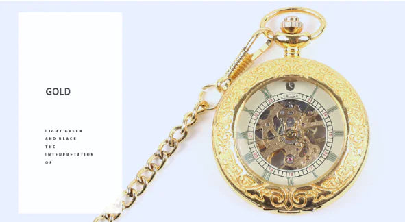 Vintage Mechanical Pocket Watch with Skeleton Design