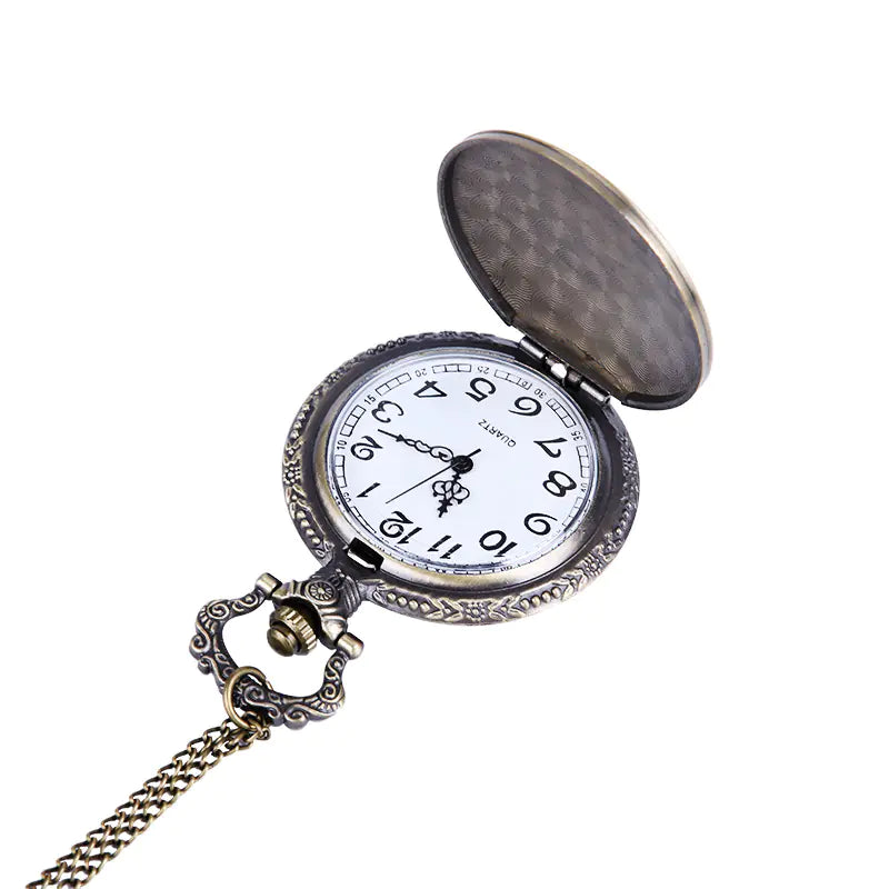 Large Vintage Carved Roman Compass Pocket Watch