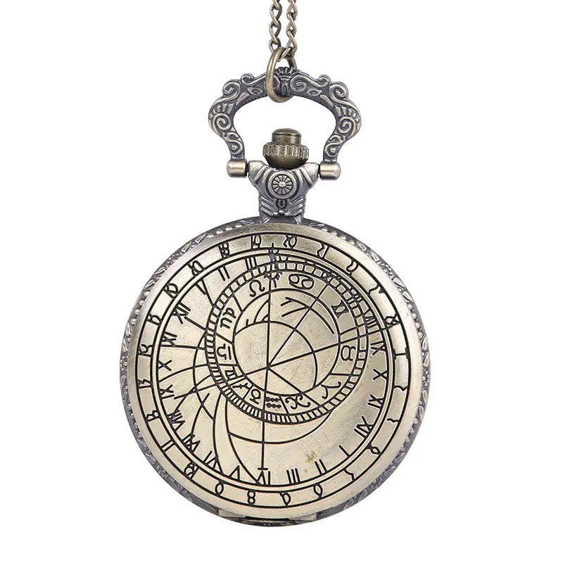 Large Vintage Carved Roman Compass Pocket Watch