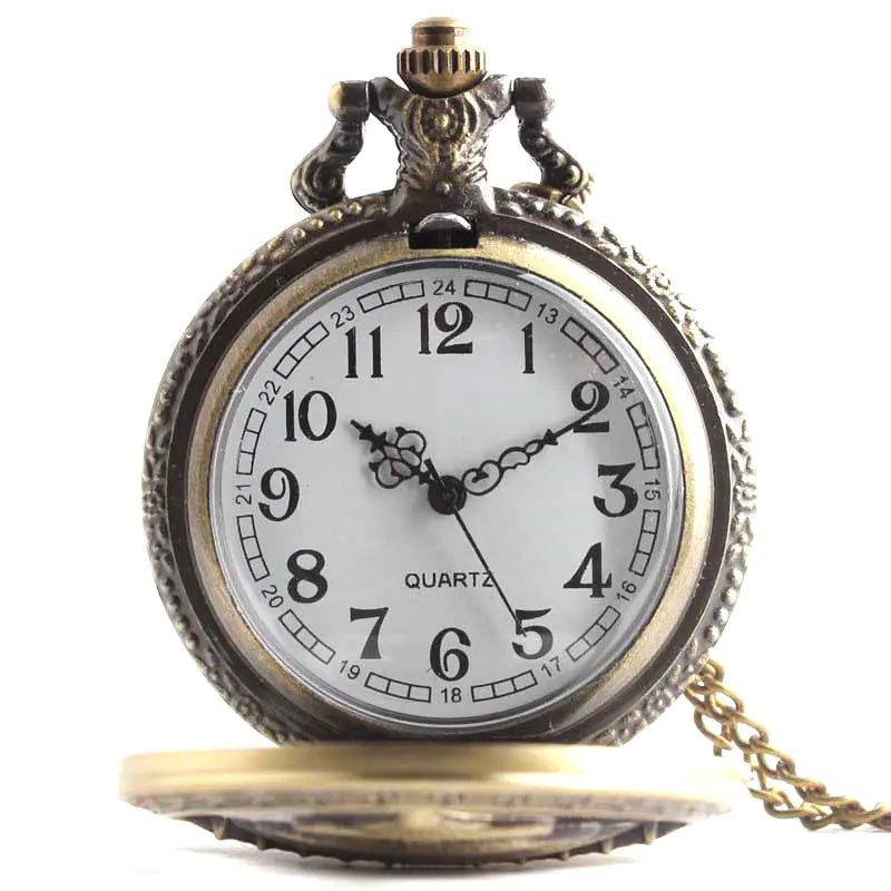 Steampunk Hollow Gear Quartz Pocket Watch Necklace
