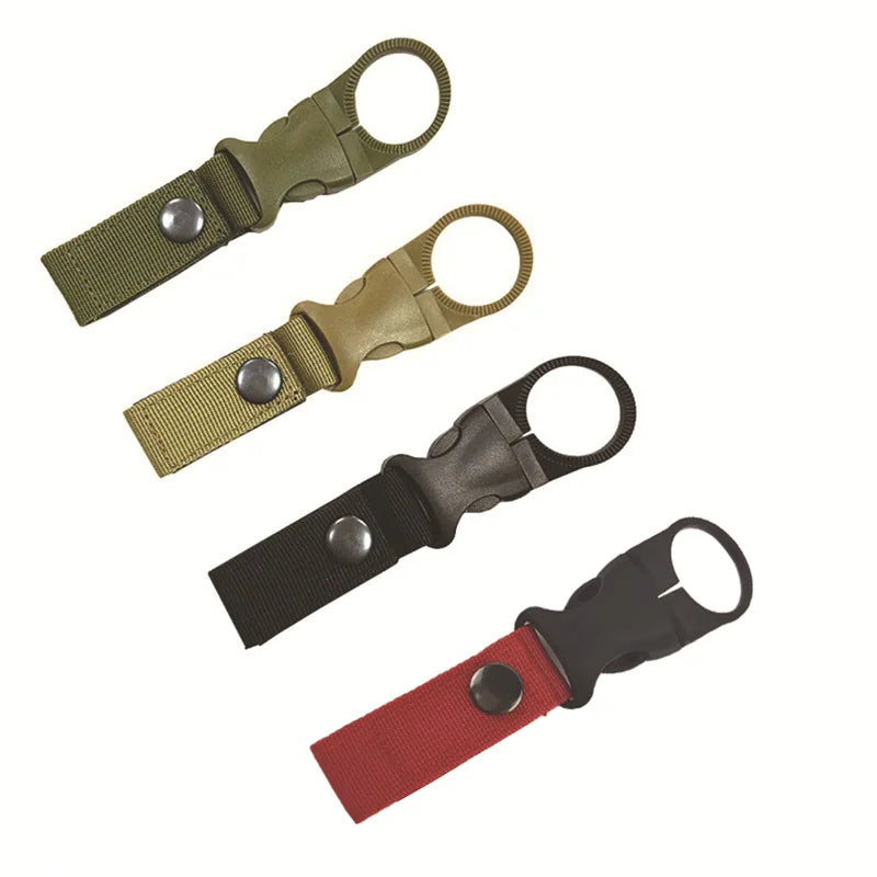 Outdoor Tactical Nylon Water Bottle Clip with Carabiner