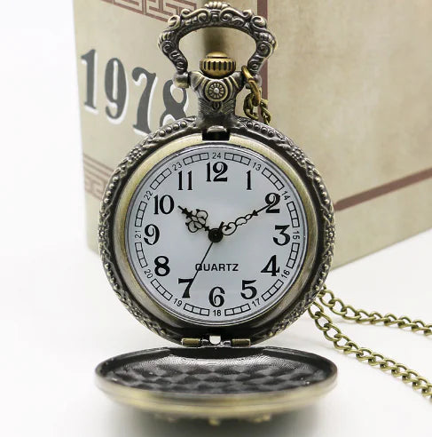 Quartz Pocket Watch in Antique Bronze Color