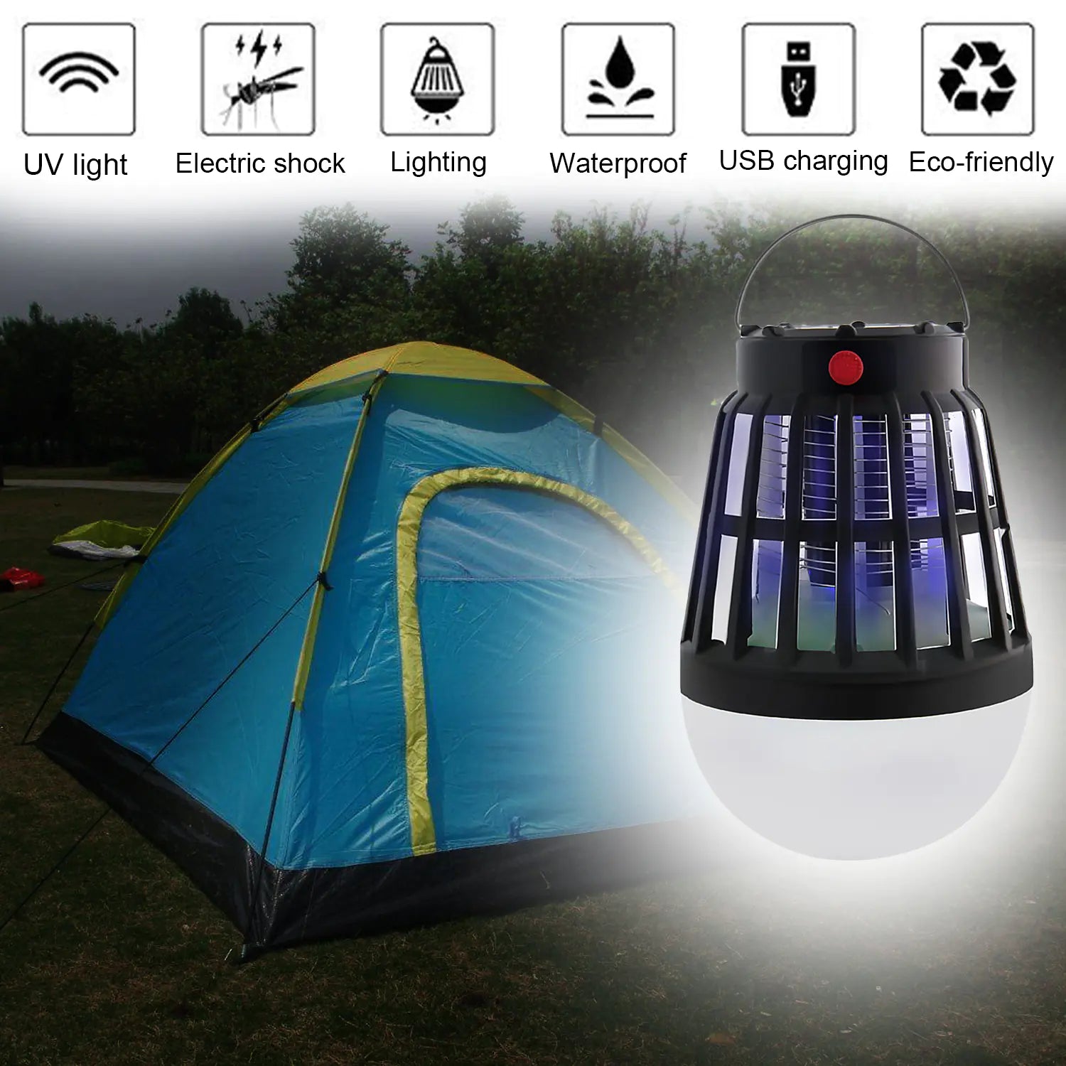 Waterproof Outdoor Solar Bug Zapper with USB Function