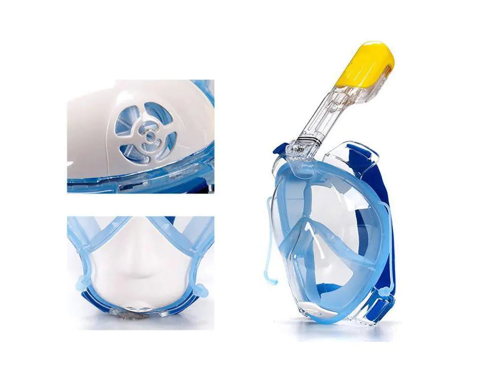 Dry Snorkel Mask with Nose Breathing System