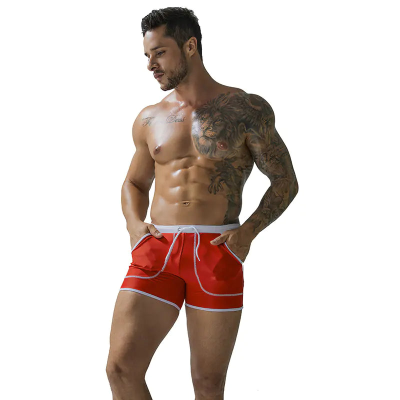 Men's Stylish Quick-Dry Nylon Swimming Shorts with Pockets