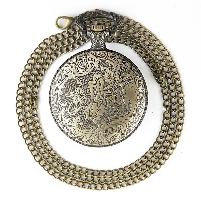 Steampunk Hollow Gear Quartz Pocket Watch Necklace