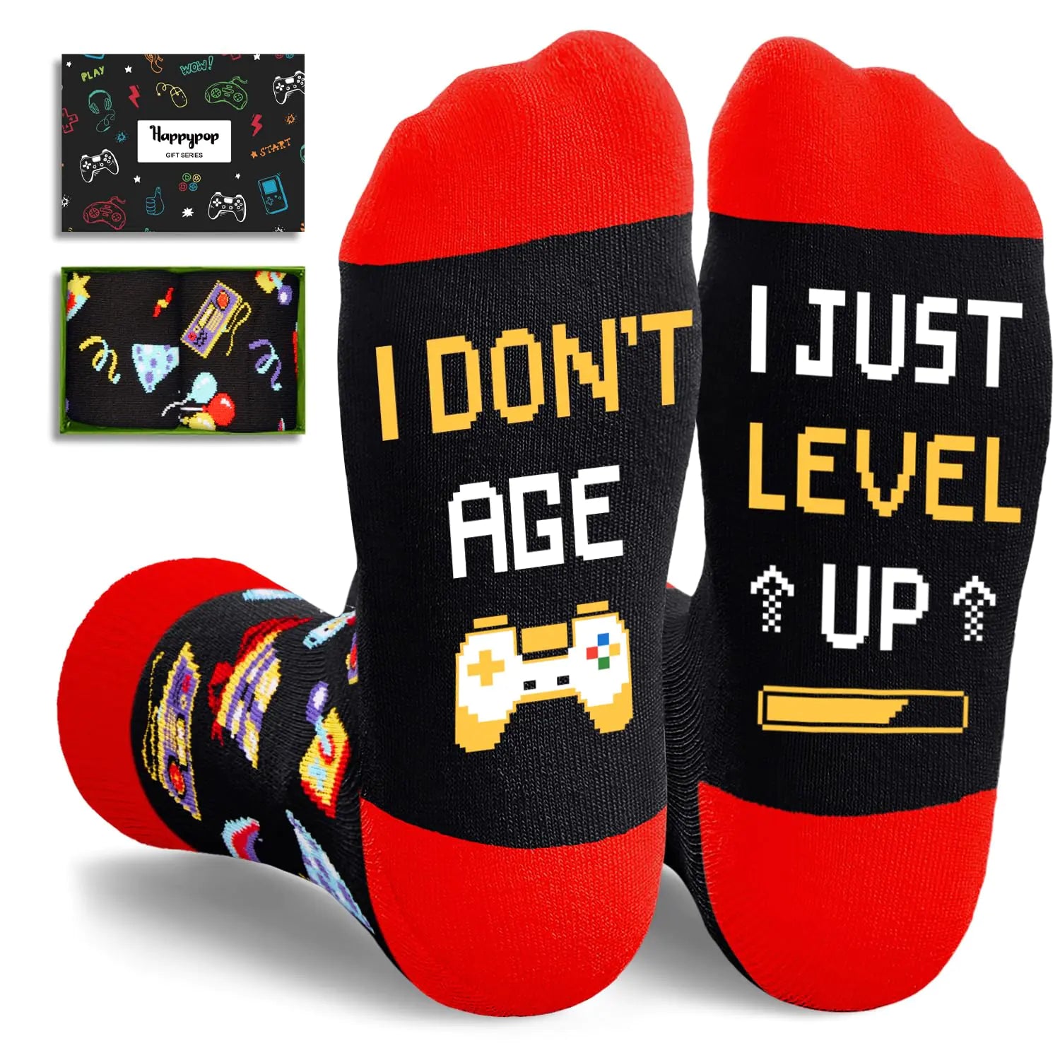 Gamer Gifts Teen Boys Men - Funny Gamer Socks For 13-18 Years Old Teens and Adults Gaming Gamer Socks Video Game Socks Christmas Gitfs for Kids