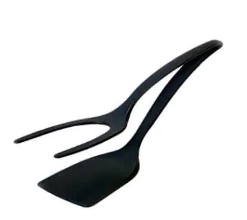 Silicone Egg Frying Spatula, 2-in-1 Turner and Tongs
