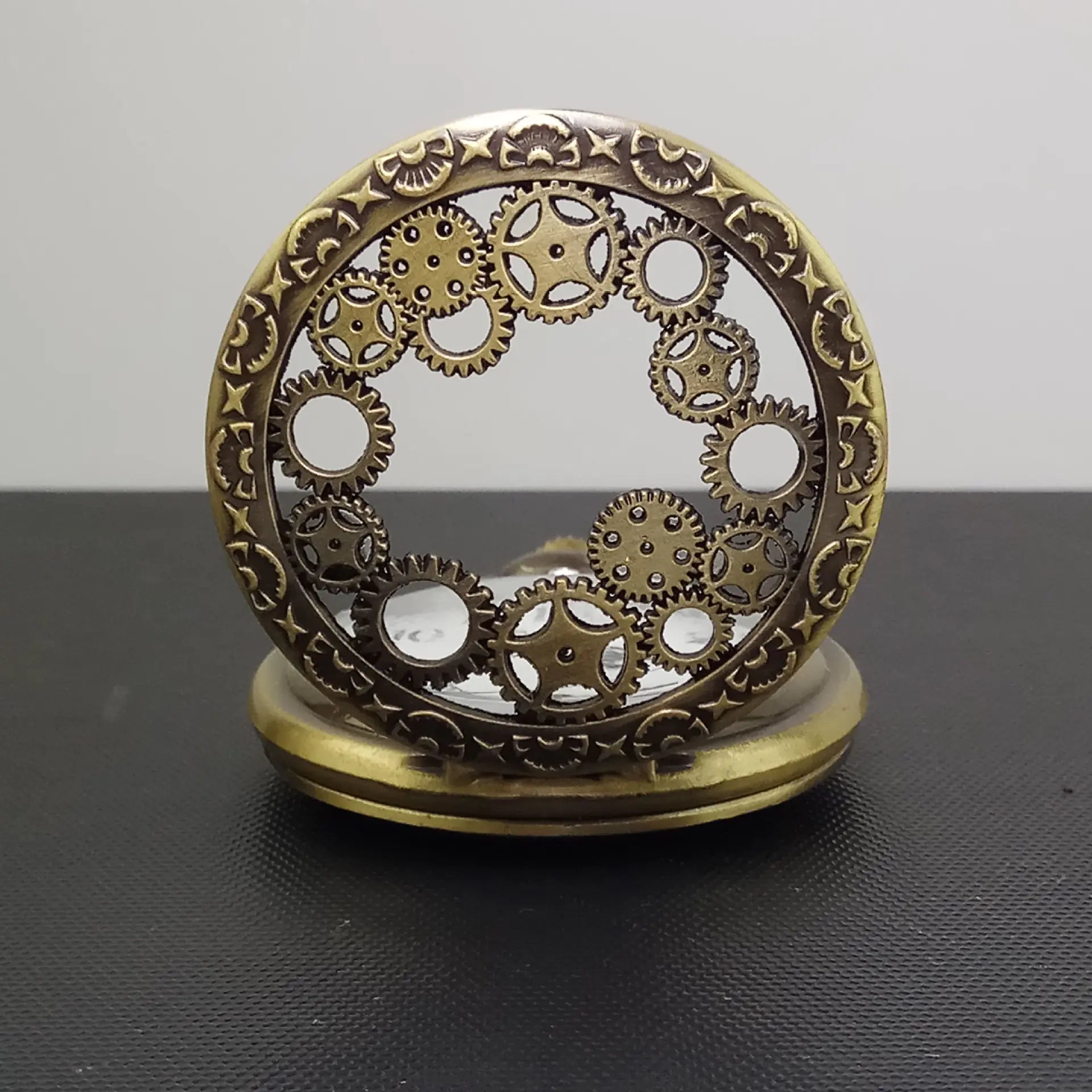 Vintage Pocket Watch with Hollow Gear Design