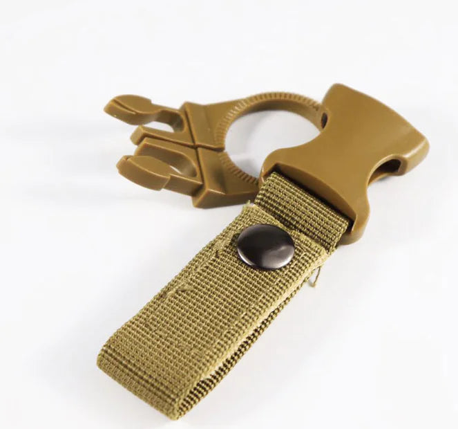 Outdoor Tactical Nylon Water Bottle Clip with Carabiner