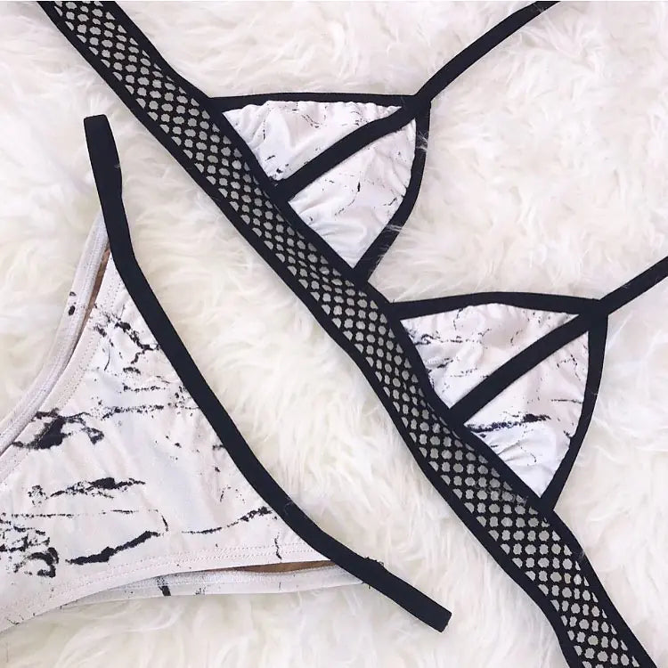 Mesh Bikini with Strap and Two-Piece Swimsuit