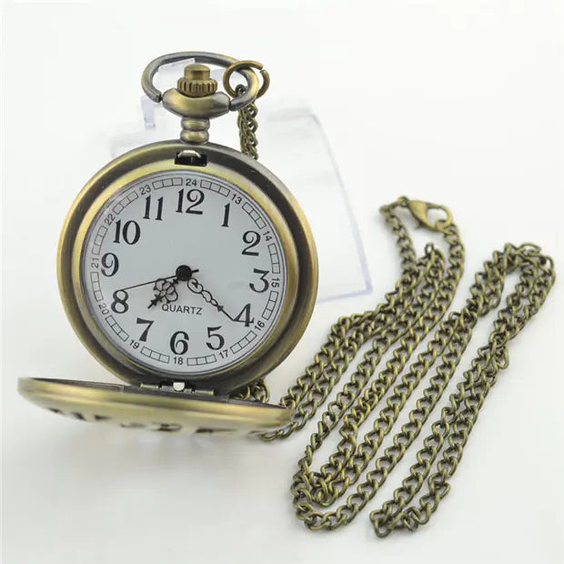 Steampunk Hollow Gear Quartz Pocket Watch Necklace